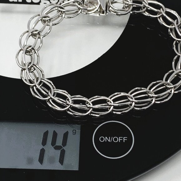 Sterling Silver Charm Bracelet Size 6 1/4 Inches - Picture 8 of 8